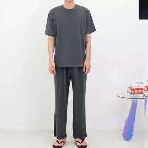 블레오 남자 아이스 반팔티 밴딩 일자 바지세트 DM2601081307