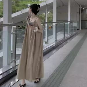 썸머 무지 홀터 롱 원피스 끈원피스 WFHLC76