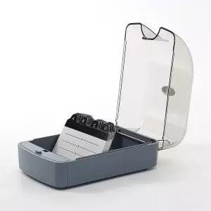 버튼형 RK540826 인덱스 명함박스 350장 블루그린 명함정리함