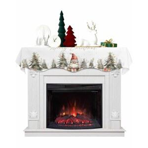 홀리데이 놈 장식 커버 스카프 맨텔 메리 탑 벨 zfuning 선물 벽난로 화이트 온 파티 크리스마스 콘 파인 테이블 가정용 러너 트리 70x17인치