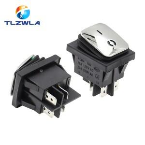 대형 전류 플립 플레이트 파워 보트 스위치, 실버 접촉, 4 핀 램프 방수, KD4, 스테인리스 스틸 페이스, 1