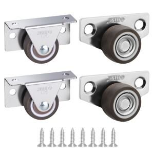 4Pcs 자동 고무 캐스터 서랍 바퀴 가구 주방 캐비닛 테이블 측면 설치 로우 프로파일 교체 휠