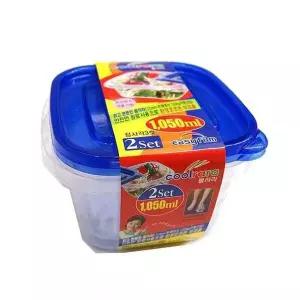 김치 보관용기 밀폐형 반찬통 1050ml 2P 사각형 유리 저장 용기