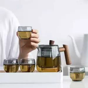 [콩심팥심]차포트 내열유리 찻잔세트 로하티 차와무드 티팟 유리다기