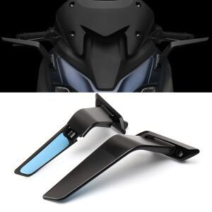Yamaha T-MAX 560 2022-2023에 한 조정  회전 검정색 수정이있는 바이크 오토바이 고정 날개 백미러
