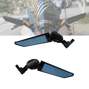 CFMOTO 675SR-R 용 방향 지시등이있는 수정 된 고정 날개 백미러 모든 알루미늄 특수 바이크 오토바이 액세