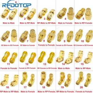 2PCS SMA-SMA 변환기 남성-여성 스트레이트90도 커넥터 Wifi 안테나 RPSMA 남성 플매트 카펫 러그 RF 동축