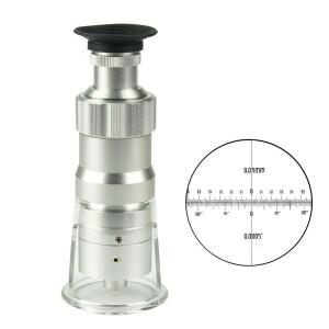 100X LED 포켓 현미경 확대경 우표 보석 감정 평가 루페 0.01mm 측정 망원경