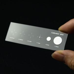 크로스 도트 최소 0.01mm 유리 현미경 스테이지 마이크로미터 교정 슬라이드(저울 포함)