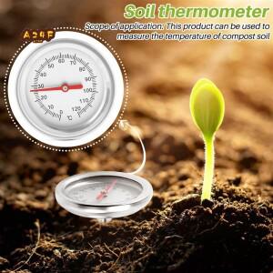 A24F-퇴비 토양 온도계 20 인치 50 Cm 길이 프리미엄 식품 등급 스테인레스 스틸 측정 프로브