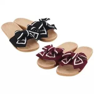 러브 리본 여름 슬리퍼 여성 발편한 신발 여름실내화 면마 여름슬리퍼 거실 미끄럼방지