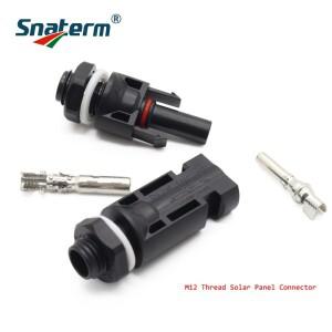 1쌍 태양 광 발전 커넥터 남성 여성 전지 패널 방수 플러그 및 도구 인버터 M12 스레드 1000V 30A 케이블 C