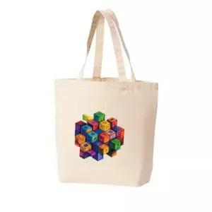 에코백 다양한 사이즈 색연필 큐브 사각블럭 쌓기 프린트에코백