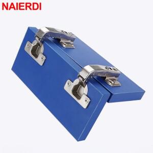 NAIERDI 2 팩 90도 소프트 클로징 캐비닛 경첩 35mm 유압 도어 접이식 찬장 옷장 용