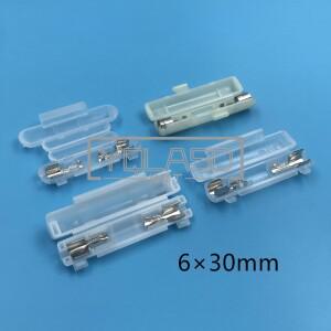 흰색 이중 유리관 퓨즈 거치대 플립 타입 박스 소켓 AC 어셈블리 터미널 포함 1 세트 6x30mm