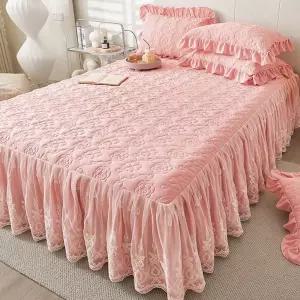 레이스 침대커버 화이트 배드 호텔 베드 누빔 침대