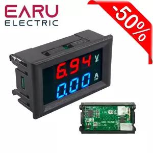 DC 100V 10A 디지털 볼트 암페어 듀얼 LED 디스플레이 전압 전류 측정기 패널 앰프 볼트 게이지 자동차 오