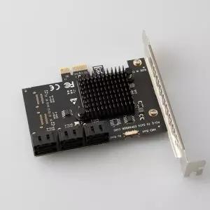 데스크탑 PCIe 어댑터 카드 PCI 익스프레스 1X to SATA3.0 6포트 라이저 PCI-E X1X4X8X16 PCI-E 확장 카드
