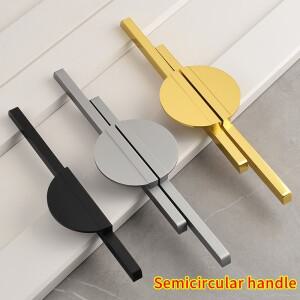 옷장 캐비닛 도어는 반원형 서랍 손잡이의   폴리오 쌍을 당깁니다. 심플  골드 블랙 그레이 핸들