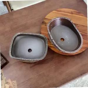 옆이 넓은 다육이 화분 직사각 대 24x18x12cm