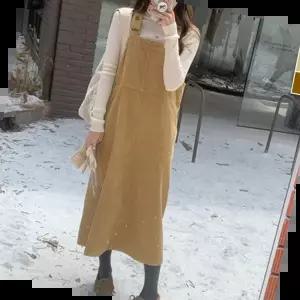 멜빵치마 골덴 멜빵 원피스 코듀로이 데일리 패션 데이트룩 1P