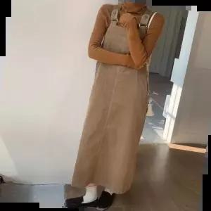 셔링원피스 코듀로이 멜빵 원피스 포켓포인트 골덴 루즈핏 캐주얼