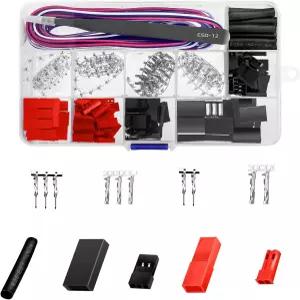 KWBRC 50세트 JST 서보 커넥터 남성 플러그 크림핀 케이블 키트 SYP Futaba Hitec 및 Spektrum RC 자동차