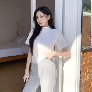 [다잇템] 여자 코지 모크넥 봄여름 빅사이즈 반팔티