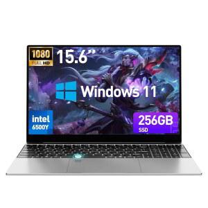 2026 최신 15.6인치 노트북 컴퓨터 WIN 11 8GB RAM 256GB SSD 펜티엄 6500Y 프로세서(최대 3.4GHZ) 1920X1080 IPS 디스플레이 백라이트 키보드 지문 웹캠 MINI-HDMI USB3.2 BT5.2 WIFI