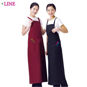 라인 스트링 끈 롱 앞치마/미용실앞치마/커피숍/식당/업소/어린이집