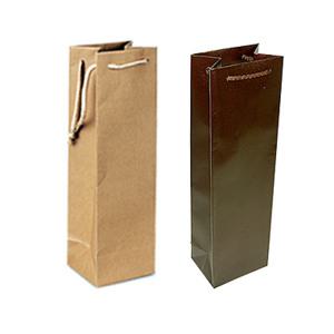 와인병 쇼핑백 선물 가방 종이쇼핑백 크라프트 밤색