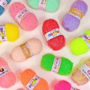 삼성 고급수세미 웰빙 퐁퐁 크림 컬러풀 수세미실 뜨개실 모음집