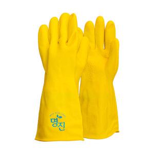 명진 공업용 고무장갑 9호 노란색 1켤레