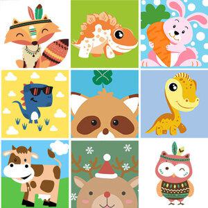 유화그리기 소형미술놀이 20X20Cm 모음 - 십이지신