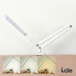 아이클 집게고정형 학습책상사무용 밝기조절 4관절 LED 스탠드 WJK-151C_화이트