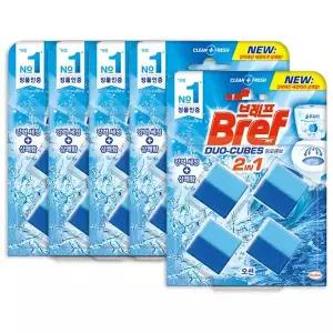 브레프 듀오큐브 변기세정제 오션, 4입, 5개 (총 20개)