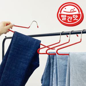 [리벤스] 빨간맛 코팅 논슬립 바지걸이(레드) 20개