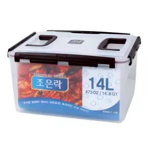 조은락 투명 밀폐용기 김치통 반찬통 보관용기 14L 투핸들