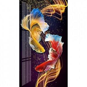 잉어의유영2(세로) 보석십자수  (원형큐빅/전체)YD