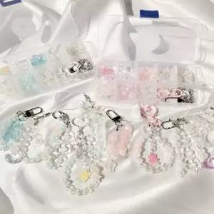 비즈 키링 만들기 세트 DIY 비즈공예 재료 부자재 열쇠고리 파스텔 키트 리꾸리꾸