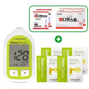 녹십자 그린닥터 혈당측정기 + 시험지 200개 + 침 210개 + 솜 200매 세트