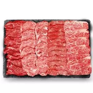 갤러리아 1++ 한우 투뿔 소고기 구이 600g 배부른 구이 모둠 한판 3종 + 소스 3