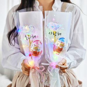 킨더조이 꽃다발 꽃한송이 홀로그램 장미 졸업식 유치원 어린이집 발표회 연주회 학예회 재롱잔치 선물 행사 이벤트