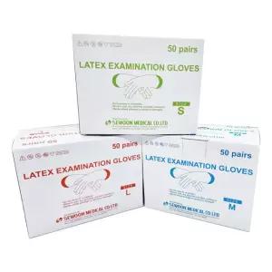 세운 멸균 라텍스장갑 S M L 50조 병동용 진료용 글러브