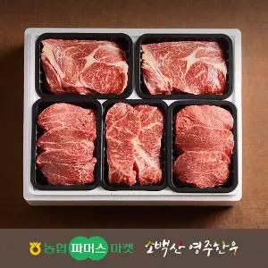 [냉장/1++][농협영주한우]정성드림 실속 구이세트1호 (등심x2/안심x2/채끝) / 1.5kg