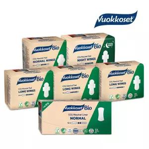 VUOKKOSET 뷰코셋 생리대 노말윙1팩+롱윙3팩+나이트윙1팩+팬티라이너(14p)1팩