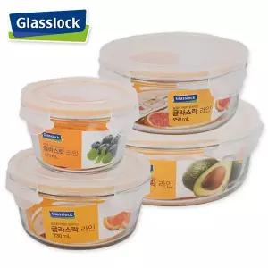 글라스락 원형 유리찬통 밀폐용기 이유식 내열강화유리 냉장고보관통 전자렌지그릇 반찬통