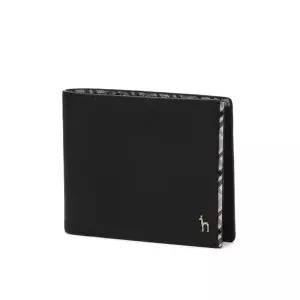 [헤지스](대구신세계)[CHESTER] 블랙 체크라인장식 소가죽 반지갑 HJWA5E291BK