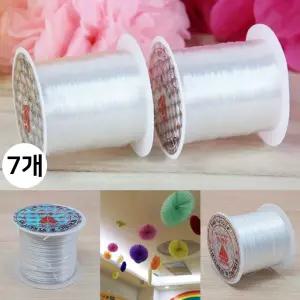 흰색 실리콘 줄 팔찌 끈 (10m 7개) 목걸이 만들기 비즈공예 액세서리 DIY 스트랩