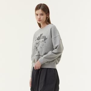 크롭 유니콘 프린트 맨투맨 티셔츠 PQ4CL061